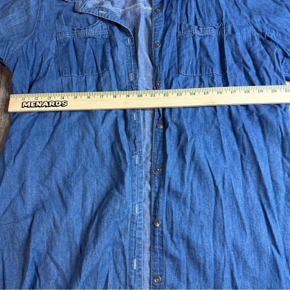 Ninexis Denim Color Shirt, Button Down, XL, Lightweight - Picture 3 of 5